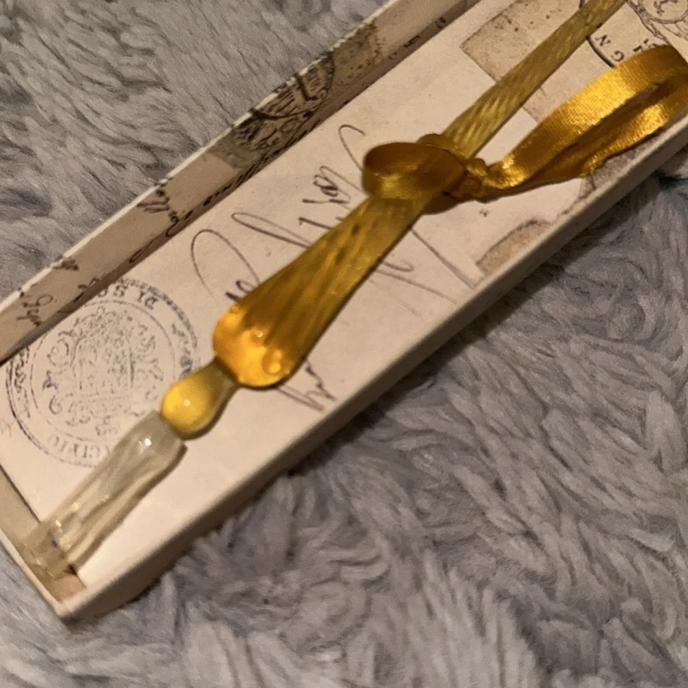 Murano rubinato amber Glass Pewter Calligraphy Pen Set with holder